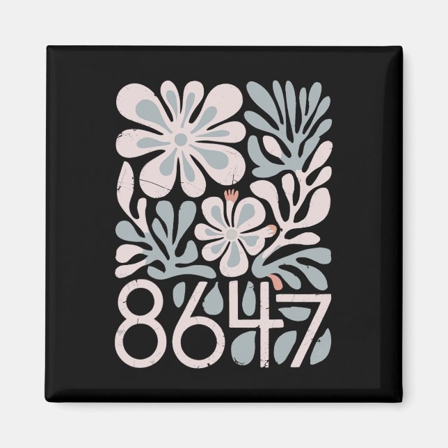 8647 Resistent Subtle Blommigt Foxtrot Delta Tango Magnet (Framsidan)