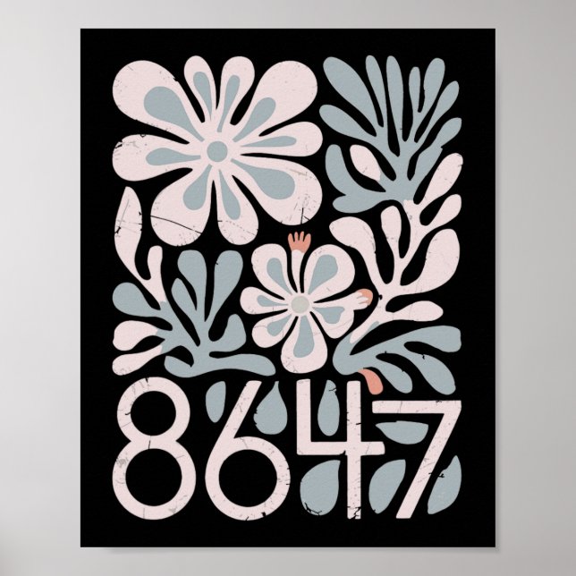 8647 Resistent Subtle Blommigt Foxtrot Delta Tango Poster (Framsidan)