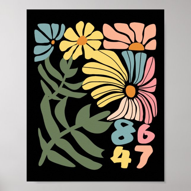 8647 Resistent Subtle Blommigt Foxtrot Delta Tango Poster (Framsidan)