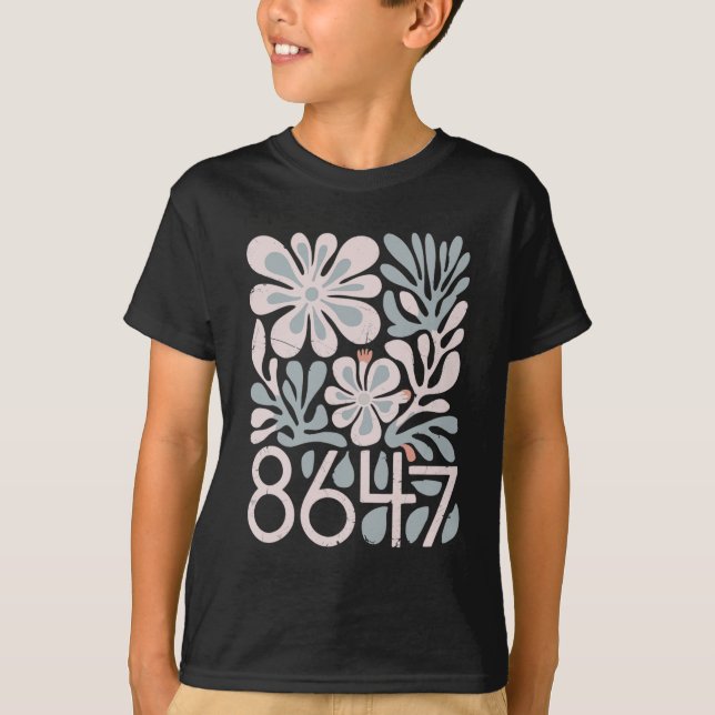 8647 Resistent Subtle Blommigt Foxtrot Delta Tango T Shirt (Framsida)