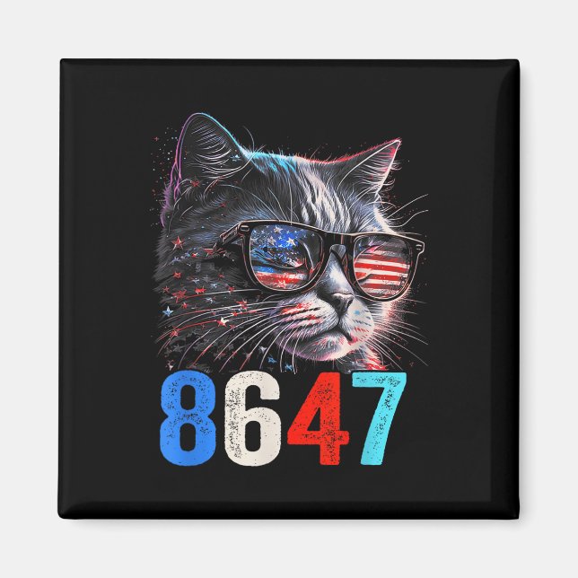 8647 Retro 86 47 Cat Lovers Magnet (Framsidan)