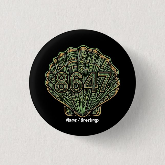8647 Snäckskal Linocut Åttiosex fyrtiosju  Knapp (Framsida)