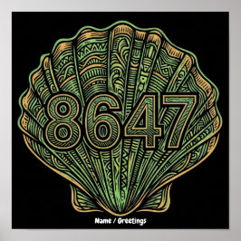 8647 Snäckskalslinocut Åttiosex fyrtiosju Poster