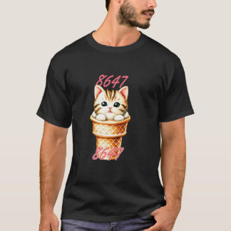 8647 Subtil Blommig Retro 86 47 Katt Glass 4:e Jul T Shirt