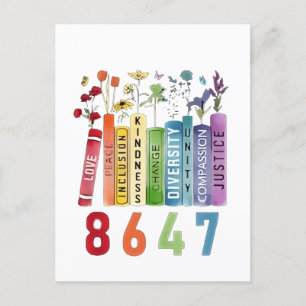 8647 Subtle Anti MAGA 86 47-Blommigtars HBT-antige Inbjudan Vykort