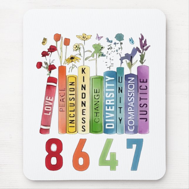 8647 Subtle Anti MAGA 86 47-Blommigtars HBT-antige Musmatta (Framsidan)