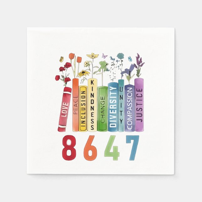 8647 Subtle Anti MAGA 86 47-Blommigtars HBT-antige Pappersservett (Framsidan)