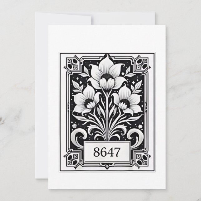 8647 Subtle Anti-Trump 86 47 Blommigt Boho Inbjudningar (Framsida)