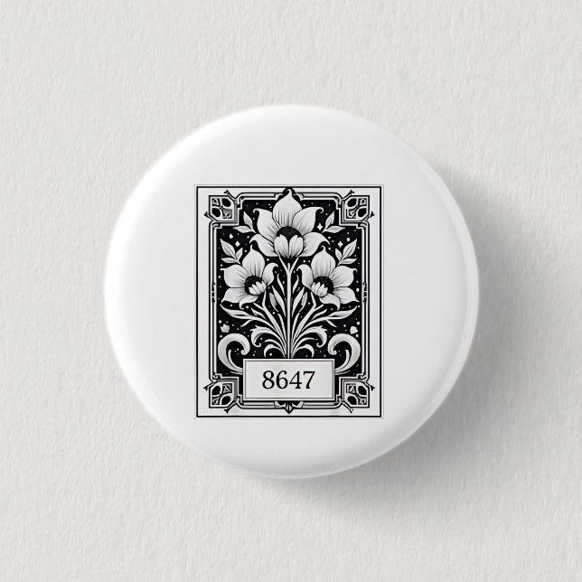 8647 Subtle Anti-Trump 86 47 Blommigt Boho Knapp (Framsida)