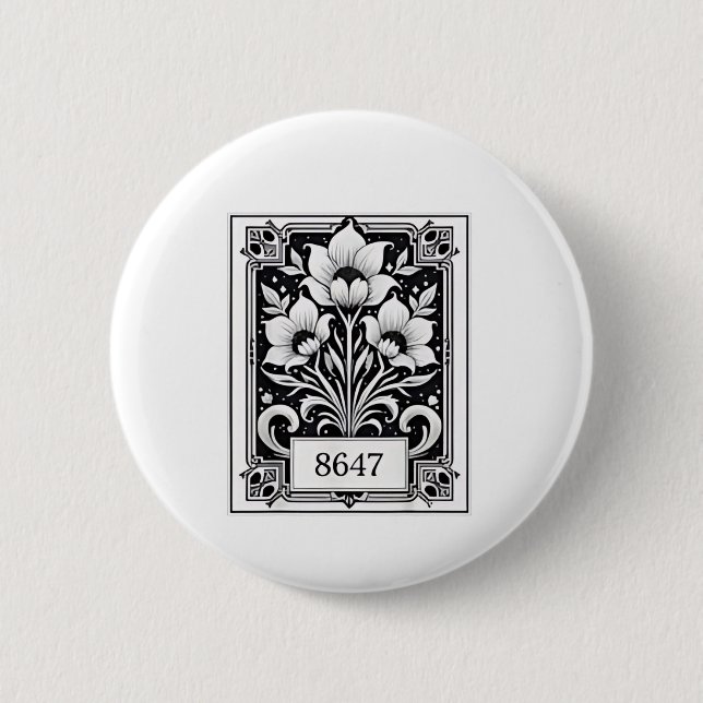 8647 Subtle Anti-Trump 86 47 Blommigt Boho Knapp (Framsida)