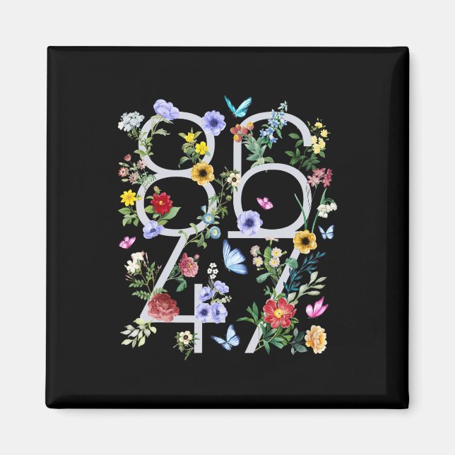 8647 Subtle Anti Trump 86 47 Blommigt Boho Stil 1 Magnet (Framsidan)