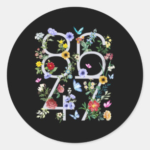 8647 Subtle Anti Trump 86 47 Blommigt Boho Stil 1 Runt Klistermärke