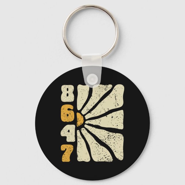 8647 Subtle Anti Trump 86 47 Blommigt Boho Stil 3 Nyckelring (Framsida)