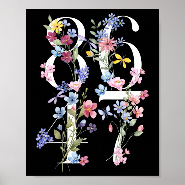 8647 Subtle Anti Trump 86 47 Blommigt Boho Stil Poster (Framsidan)