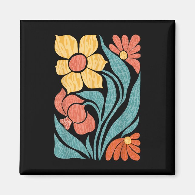 8647 Subtle Anti Trump Blommigt Boho Magnet (Framsidan)
