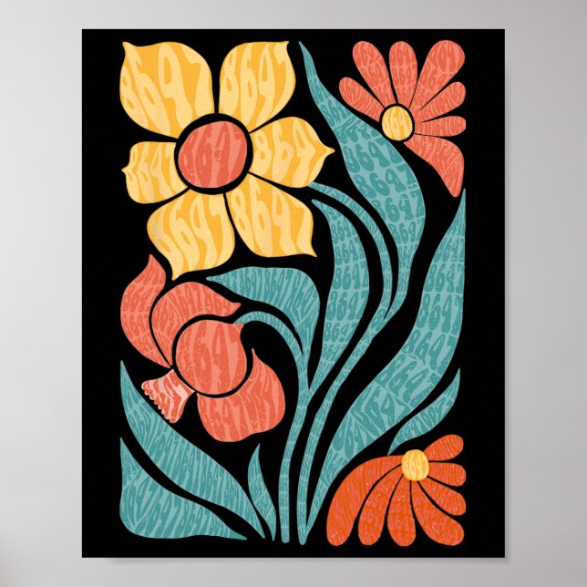 8647 Subtle Anti Trump Blommigt Boho Poster (Framsidan)