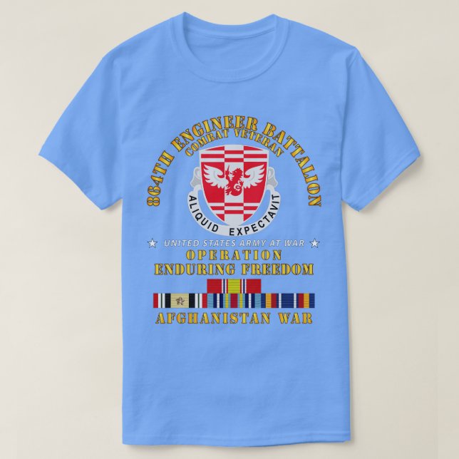 864:e Eng Bn Enduring Freedom Veteran w AFGHAN SVC T Shirt (Design framsida)
