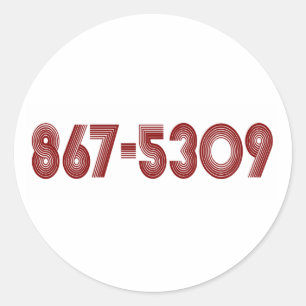 867-5309 RUNT KLISTERMÄRKE