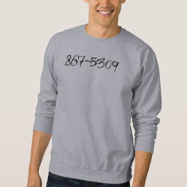 867-5309 telefonnummer lång ärmad tröja (Framsida)