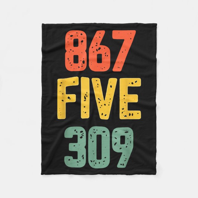 867 Five 309 Retro Music Number Funny 80s Throwbac Fleecefilt (Framsidan)