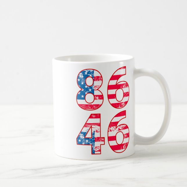 86 46 Anti Biden Pro Trump Patriotic Kaffemugg (Höger)