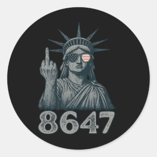 86 47 Anti-Trump Funny 8647 Anti-trump Statue of L Runt Klistermärke