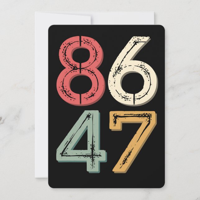 86 47 AntiTrump Vintage 80s Retro Stil Inbjudningar (Framsida)