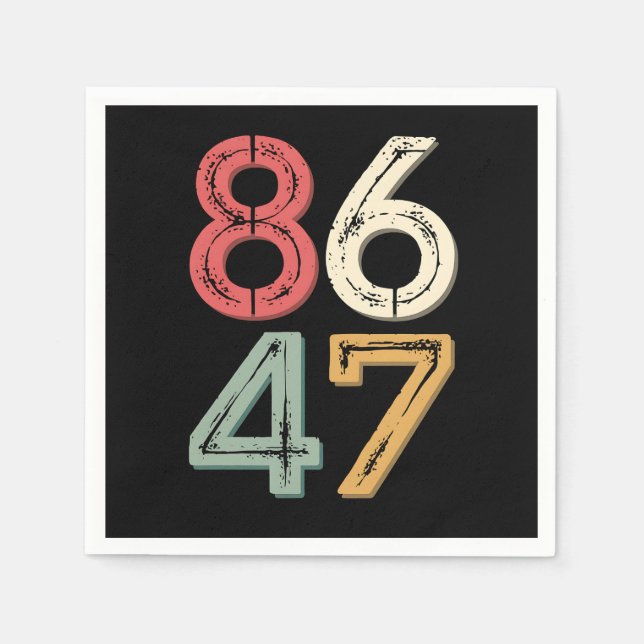86 47 AntiTrump Vintage 80s Retro Stil Pappersservett (Framsidan)