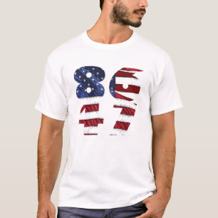 86-47 Flagga Textöverföring T Shirt