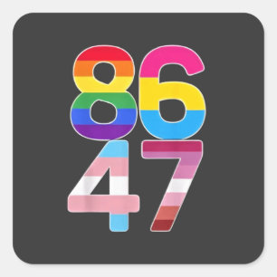 86 47 Lågantitrubbigt LGBTQ-Pride - månbidrag Fyrkantigt Klistermärke
