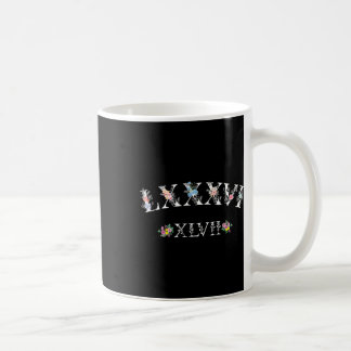 86 47 Roman Numerals Floral 8647 Subtle Anti Trump Kaffemugg