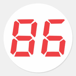 86 86 röda larmklockan digitalt nummer runt klistermärke