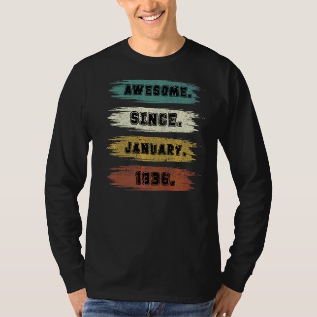 86 år gammal Fantastisk sedan januari 1936 86:e få T Shirt (Framsida)