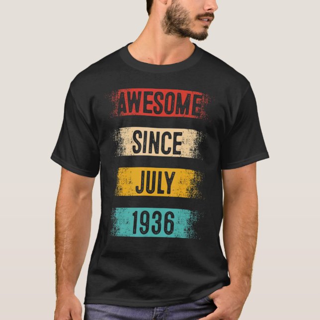 86 år gammal Fantastisk sedan juli 1936 86:e födel T Shirt (Framsida)