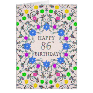86:e Abstrakten Flowers Hälsningskort