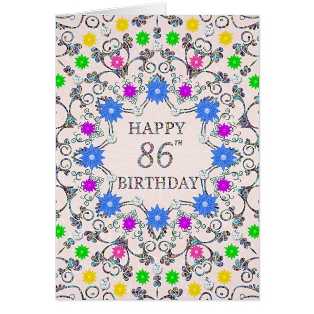86:e Abstrakten Flowers  Hälsningskort (Framsidan)
