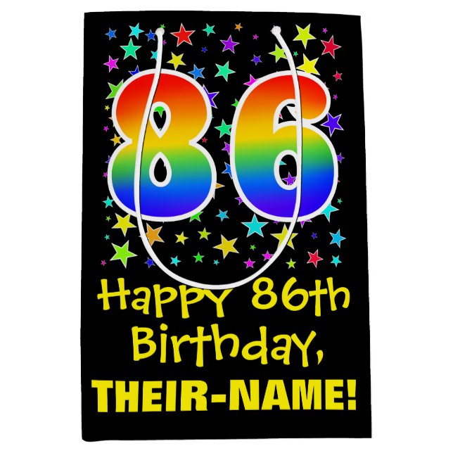 86:e födelsedag: Färga stjärnor Mönster och regnbå (Framsidan)