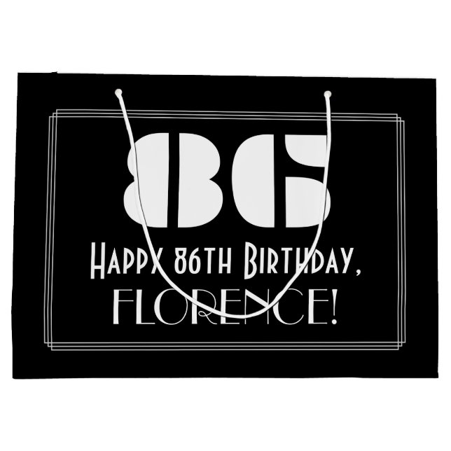 86:e födelsedagen ~ Art Deco Inspired Titta "86" + (Baksidan)