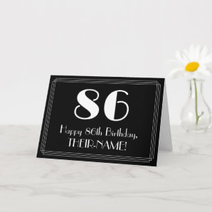 86:e födelsedagen ~ Art Deco Inspired Titta "86", Kort