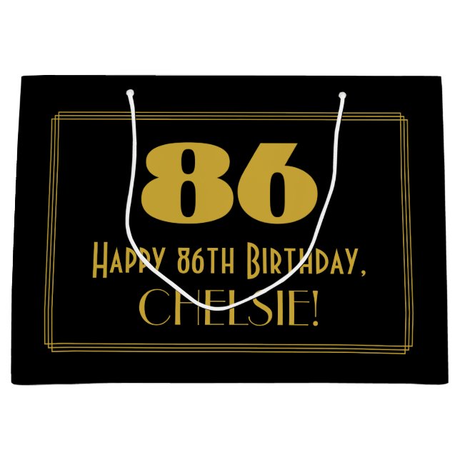 86:e födelsedagen - Art Deco Inspired Titta "86" o (Framsidan)