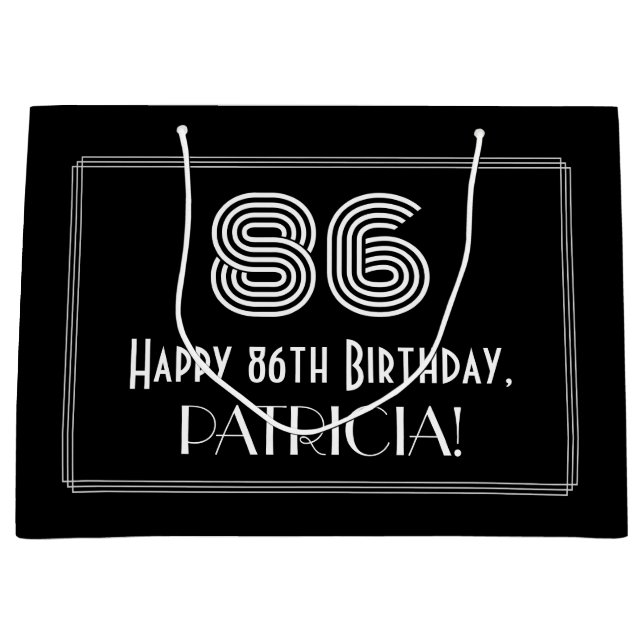 86:e födelsedagen - Art Deco Inspired Titta "86" o (Framsidan)