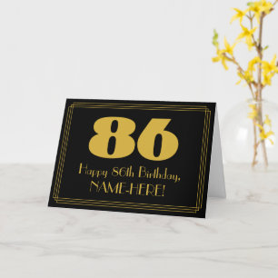 86:e födelsedagen: Art Deco Inspired Titta "86" oc Kort
