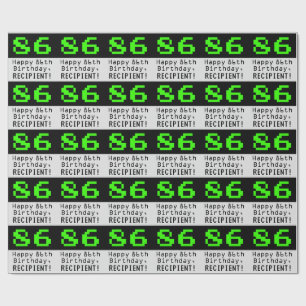 86:e födelsedagen - Nerdy/Geeky Stil "86" och Namn Presentpapper