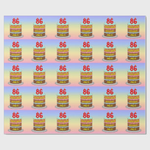 86:e födelsedagen: Roligt Cake and Candles + Anpas Presentpapper