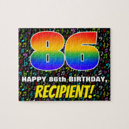 86:e födelsedagen - Roligt, färgstarka musiksymbol Pussel