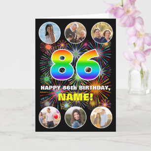 86:e födelsedagen: Roligtens regnbågsnr, eget namn Kort