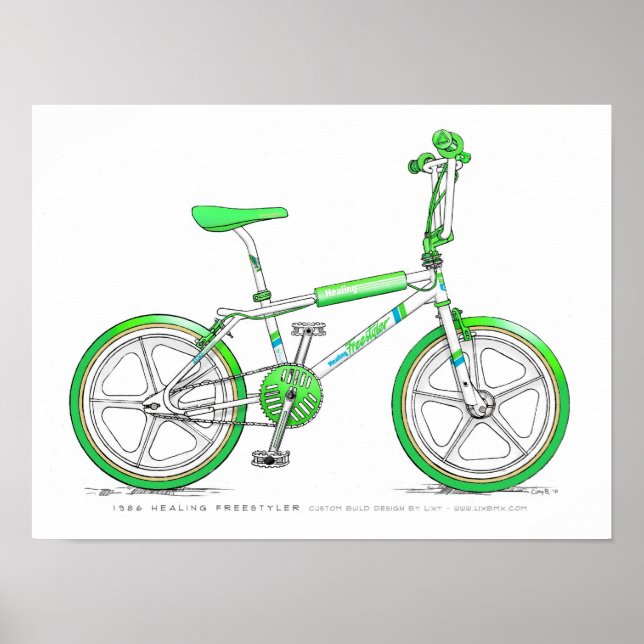 86 Freestyler LixBMX Vintage BMX-skiss Poster (Framsidan)