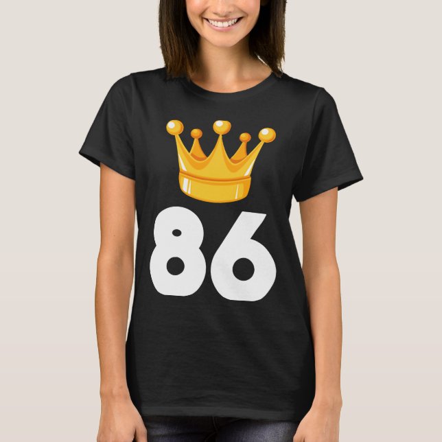 86 Guld Krona Cute Birthday T Shirt (Framsida)