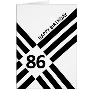 86th Diagonal Black Line-design födelsedag Hälsningskort