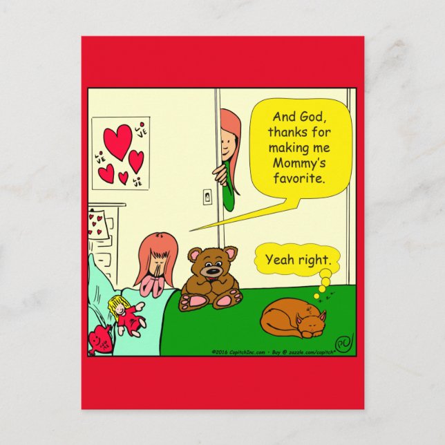 874 Mamma favorit-tecknad för barn Vykort (Framsida)